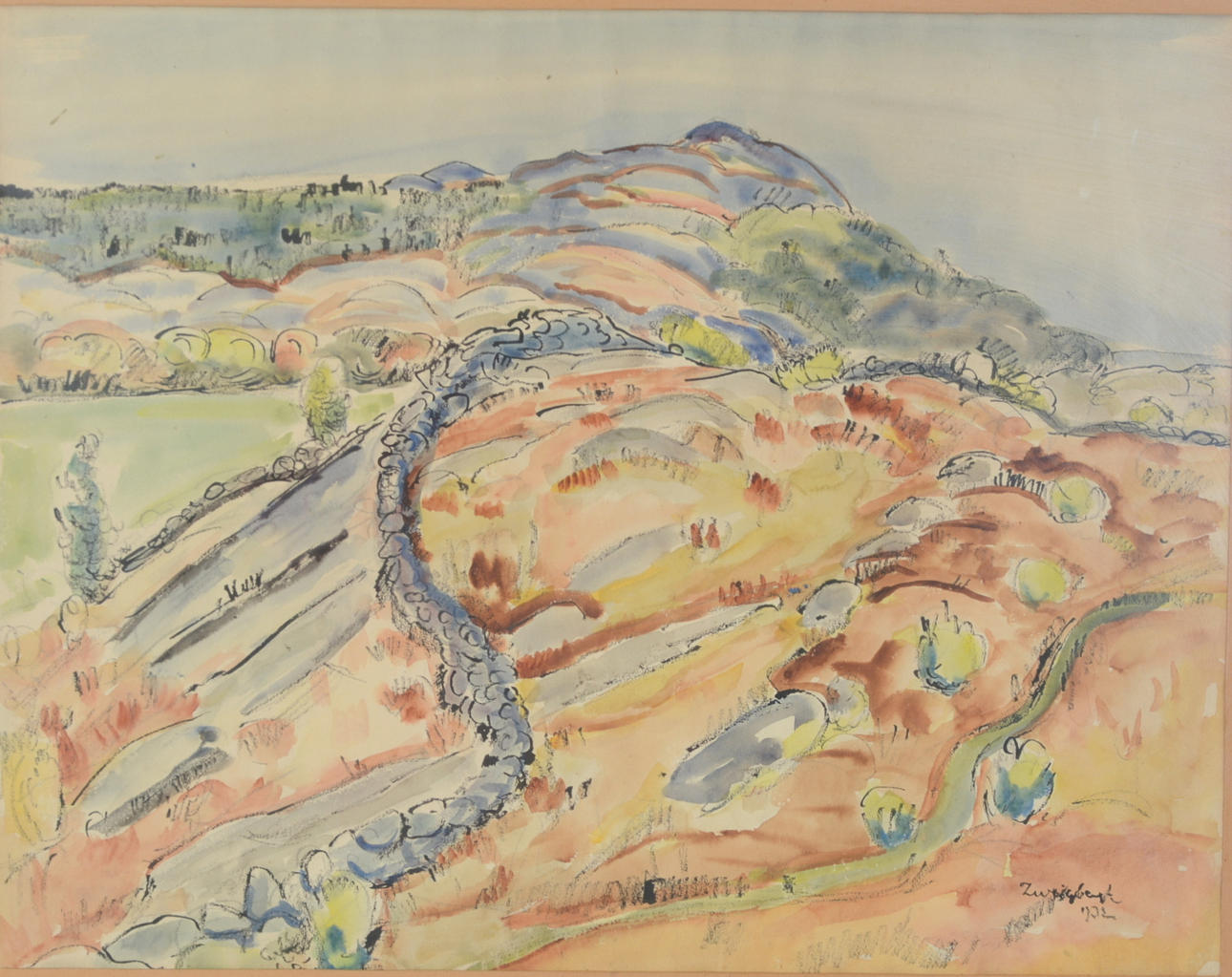 BO VON ZWEIGBERGK. Akvarell.