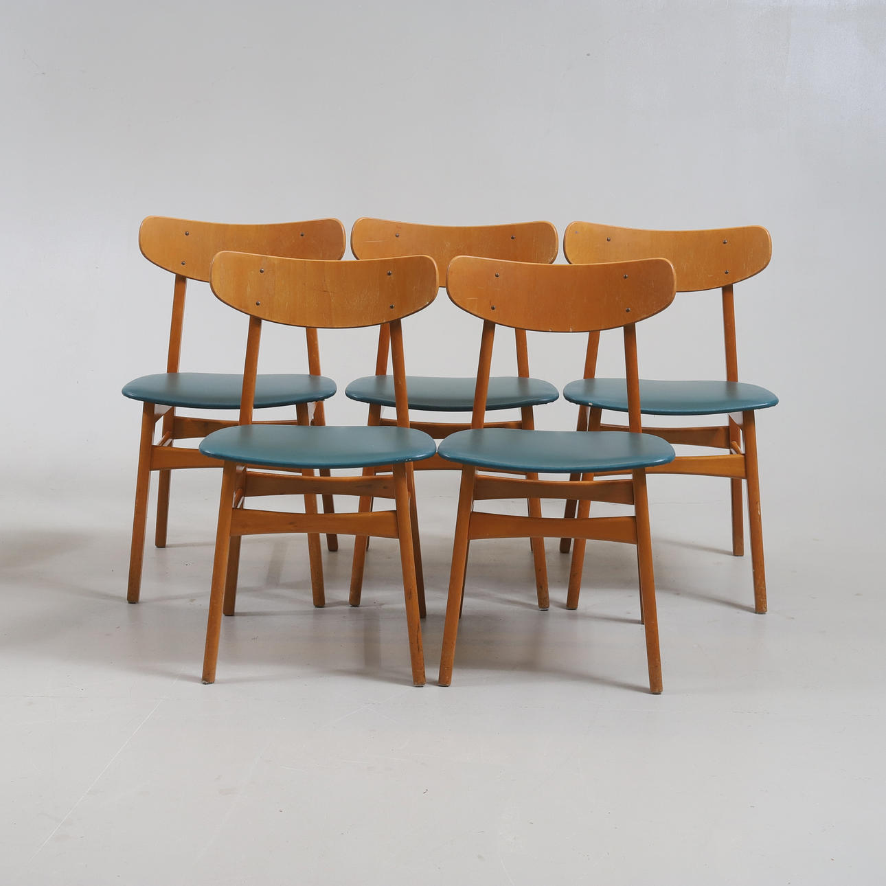 Bøgestole, seks stk. Danmark, midten af 1900-tallet.