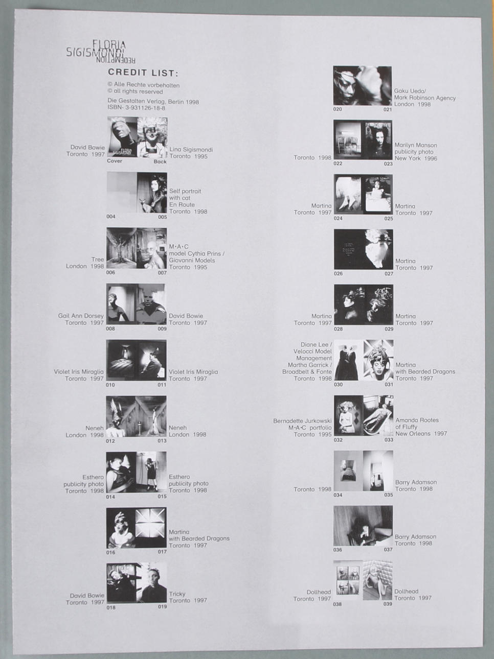 FLORIA SIGISMONDI. photo book, Redemption, signed. Books, Maps