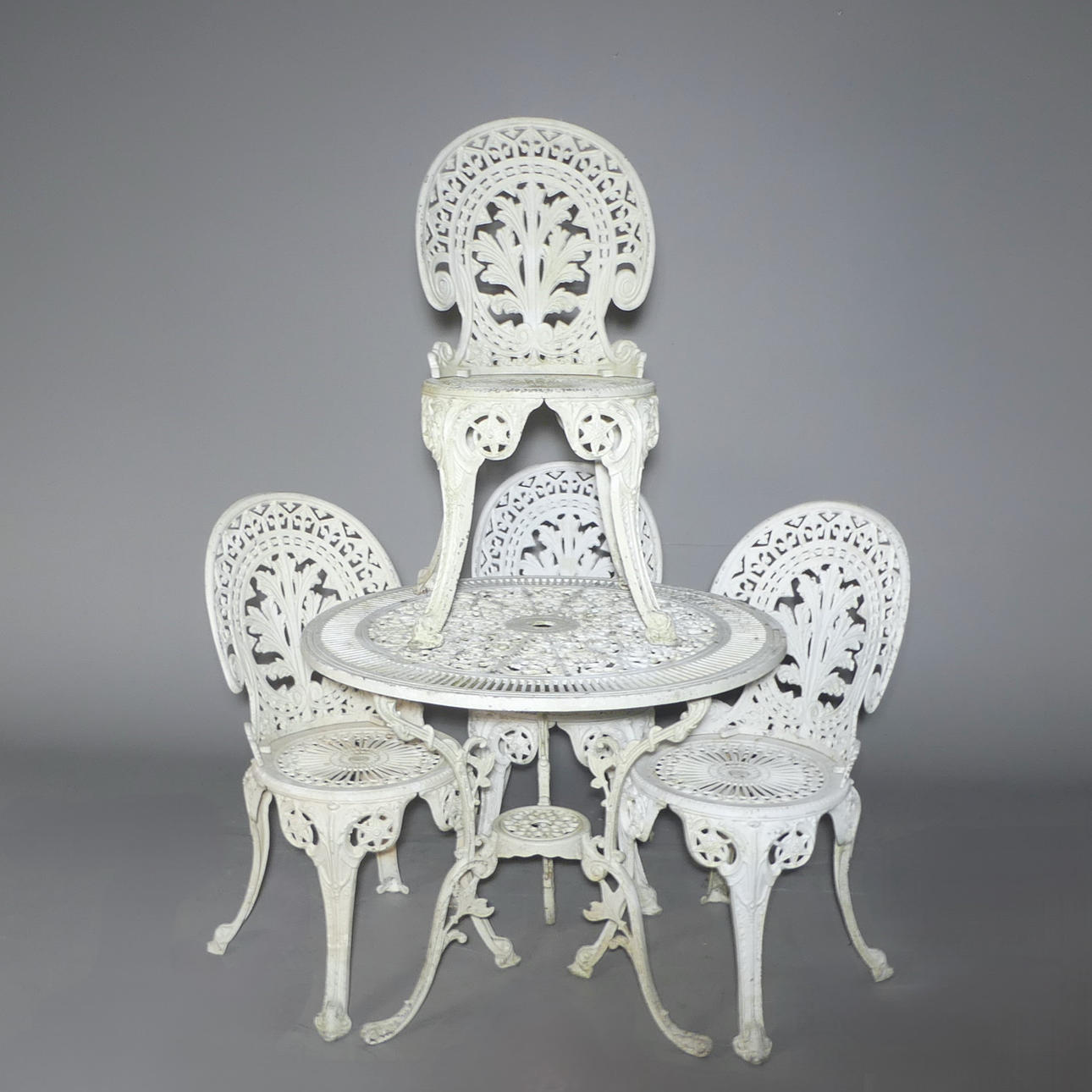 TRÄDGÅRDSMÖBLER, gjuten aluminium, 5 delar.