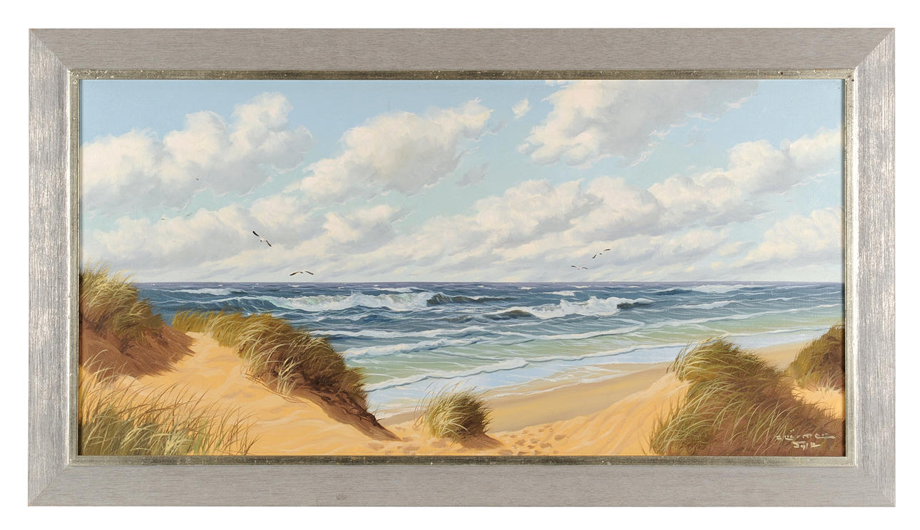 CURT STOERMER. Sylt surfar med måsar och sanddyner.