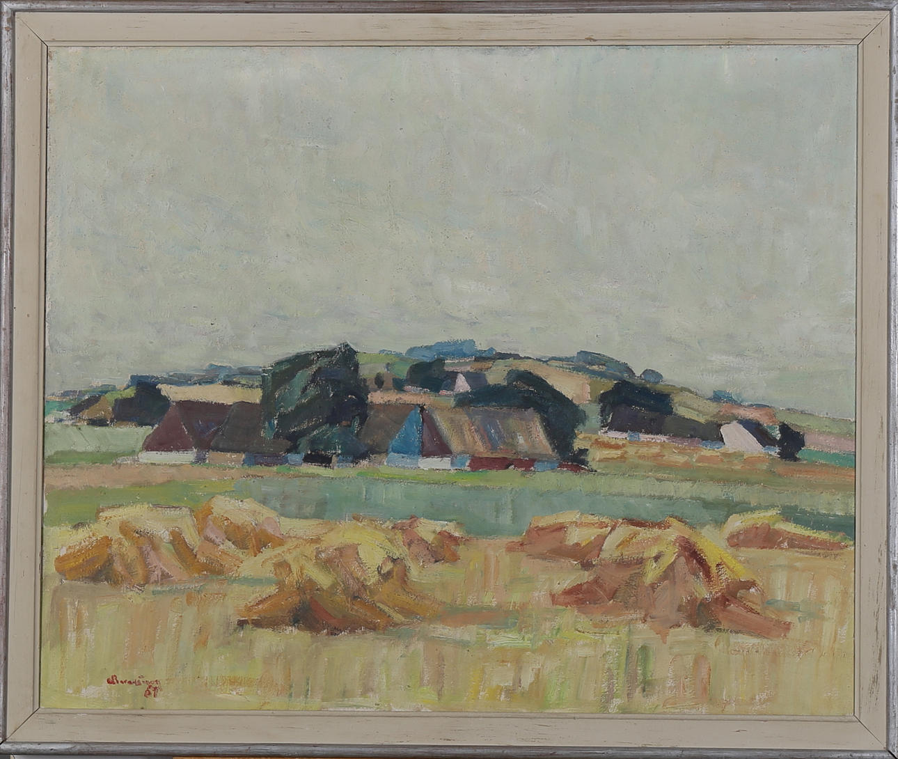 CARL BERNDTSSON. Skördetid, olja på duk, signerad C Berndtsson.