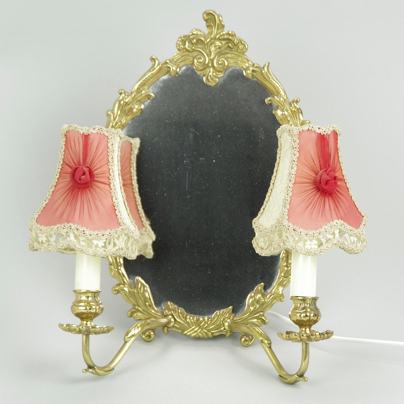 SPEGELLAMPETT, mässing, rokokostil, 1900-tal.