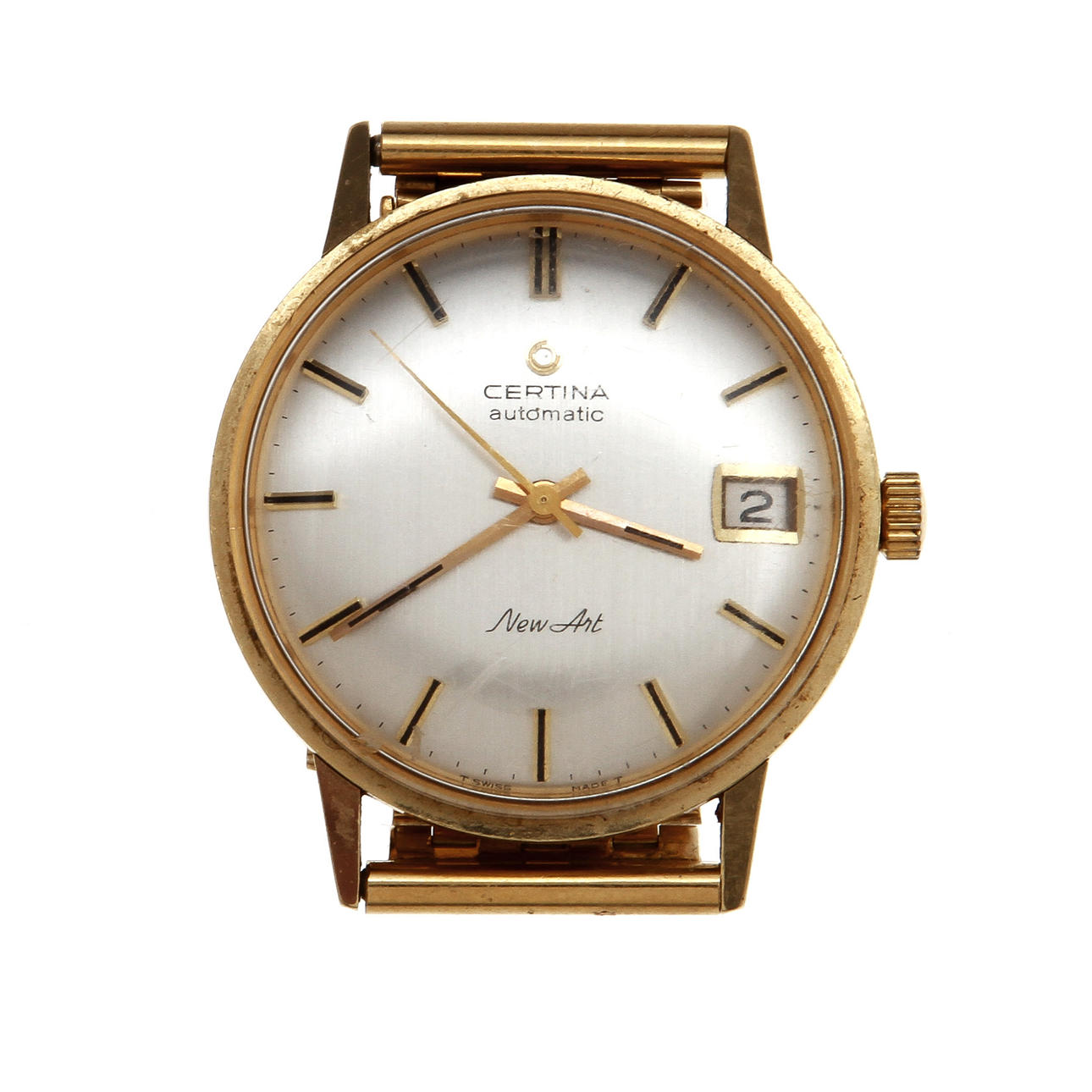 HERRARMBANDSUR, Certina New Art, 18k i länk, 14k i ur, totalvikt 72 gram.