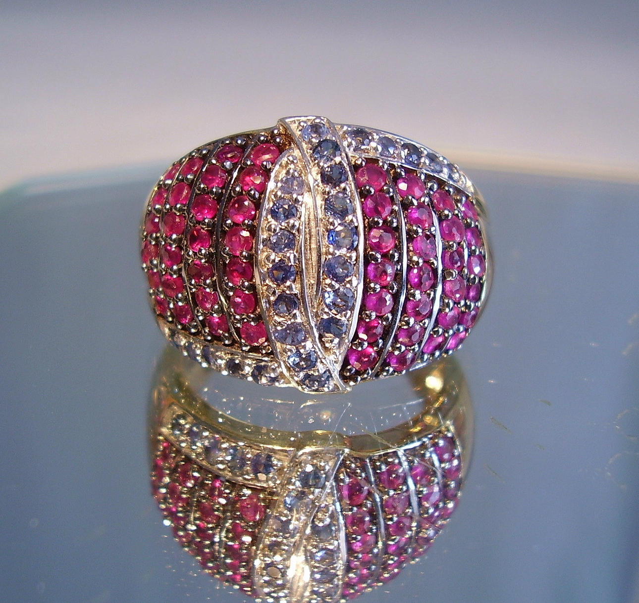 RUBY SAFIRRING ädelstenar tillsammans 1.72 ct.