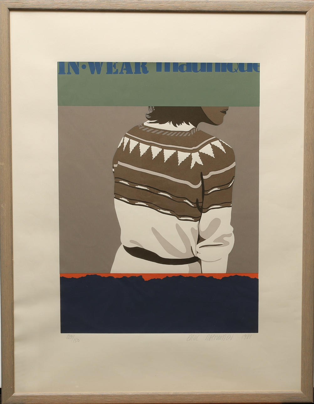 ERIK RASMUSSEN. In wear, lithograph in colours, indistinctly signed, dated 1981.