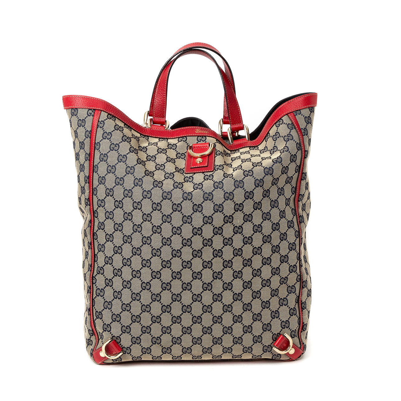 GUCCI. Mulepose, „Abbey“, lærred.