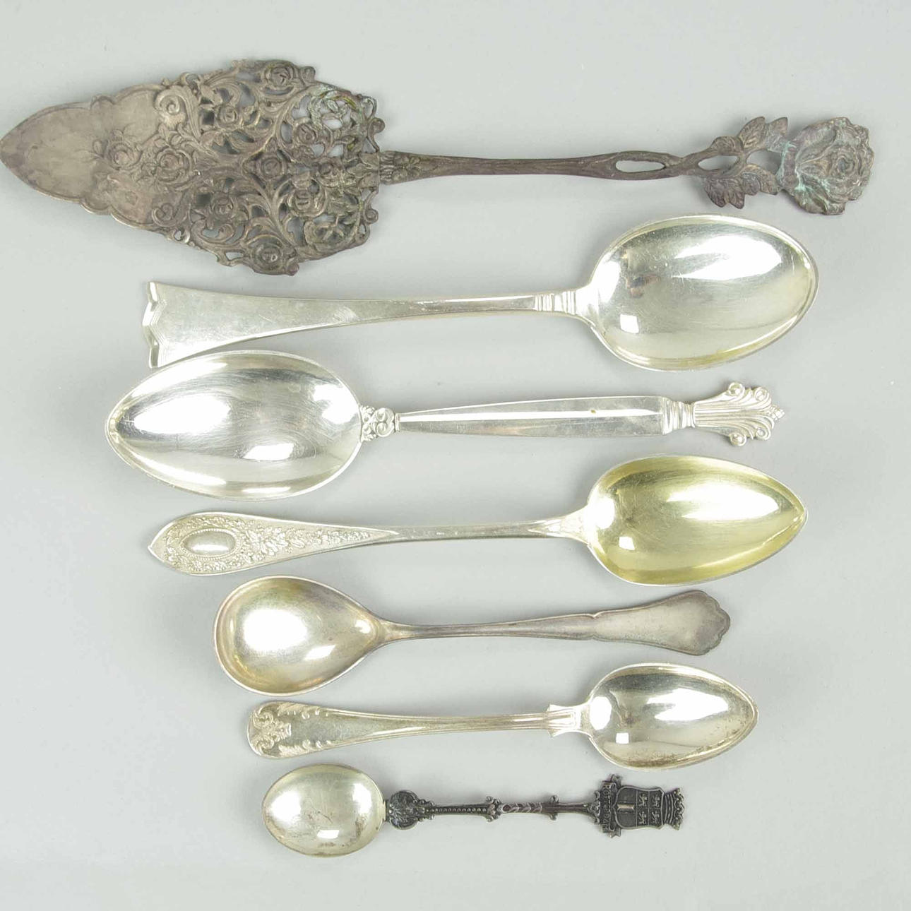 BESTICK, 7 delar, silver bl.a. sked Georg Jensen.