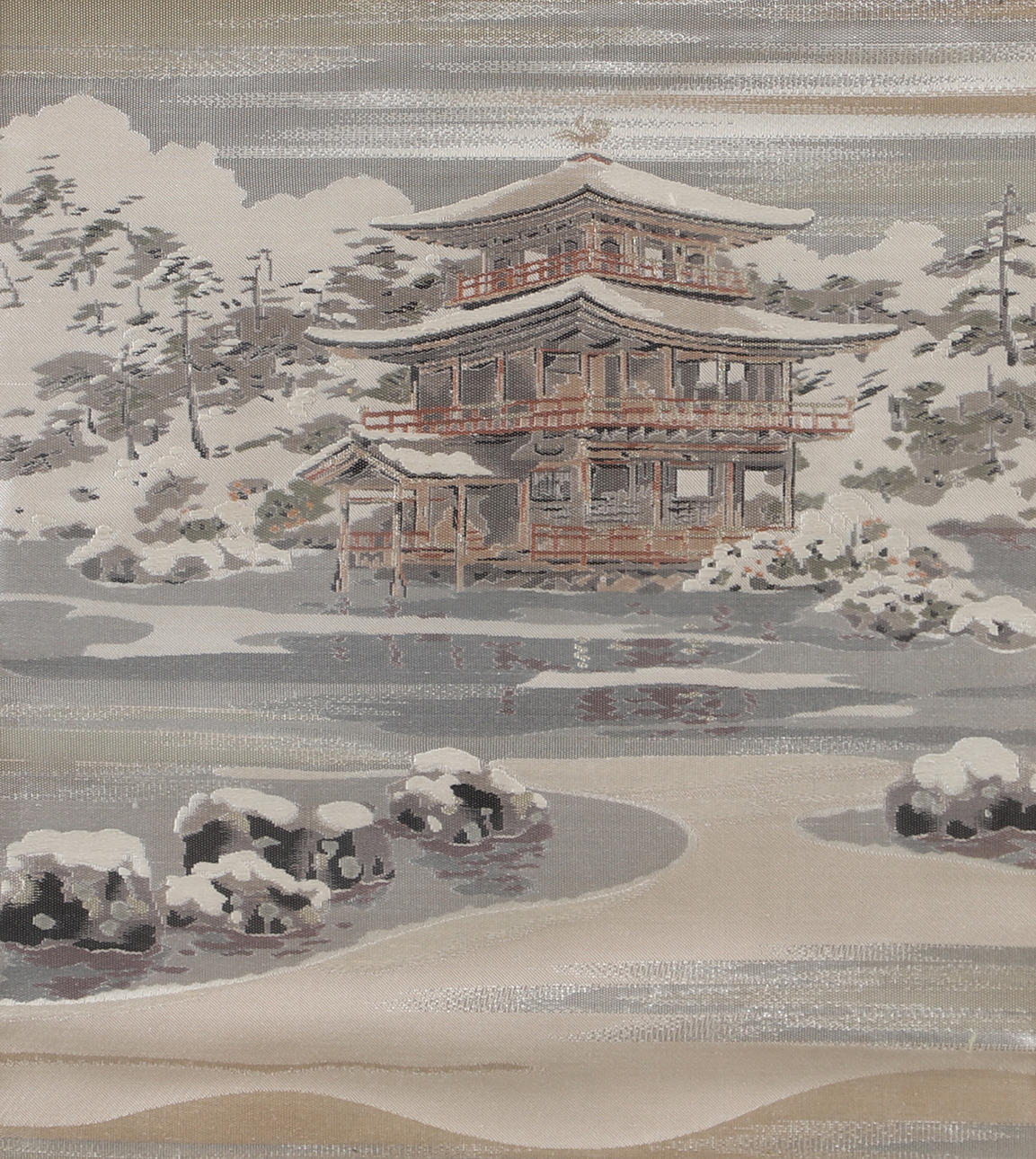 OKÄND KONSTNÄR. Tempel, textiltavla, Asien, osignerad.