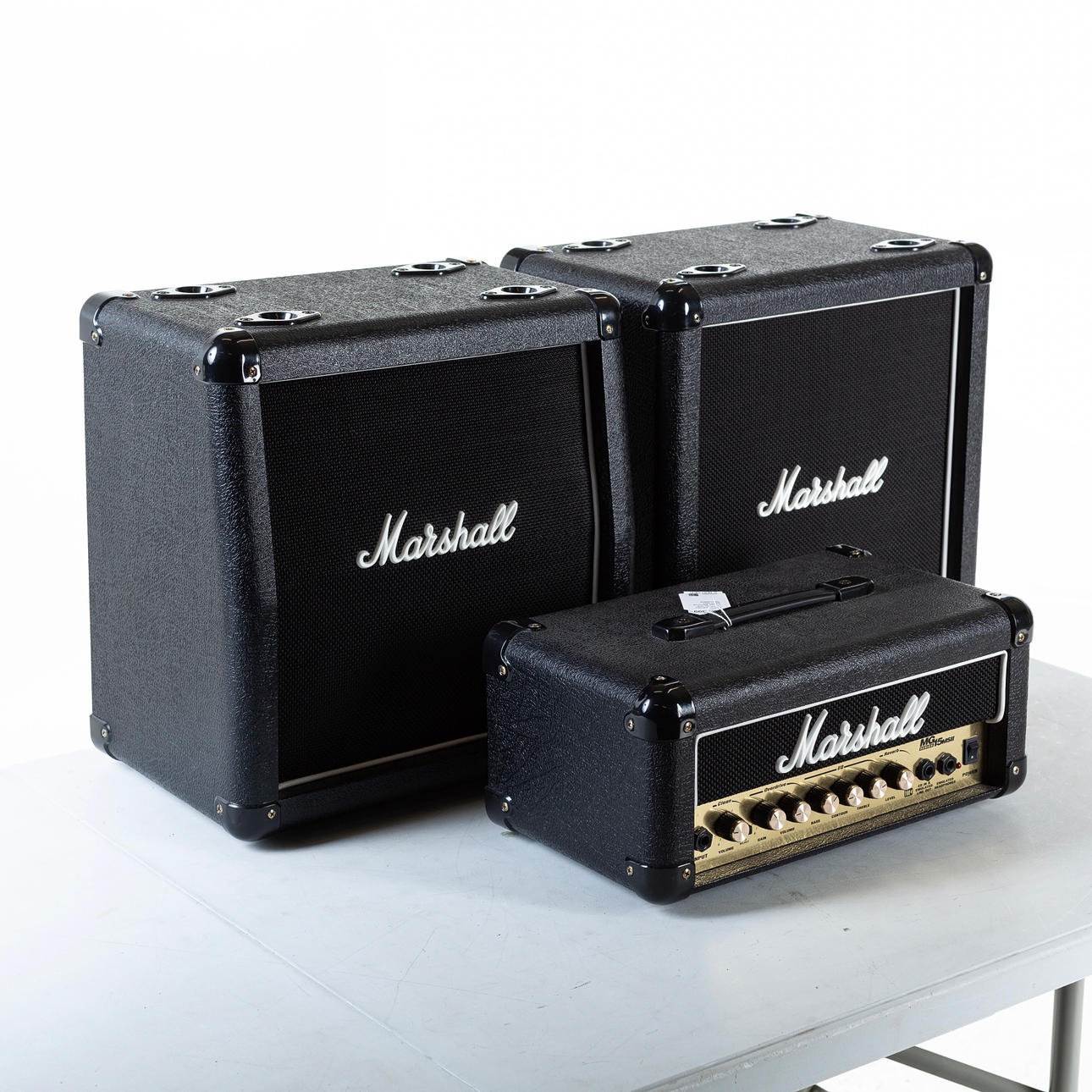 VERSTÄRKER/LAUTSPRECHER, 3-teilig, Marshall Stack Mini „MG15MSII“.