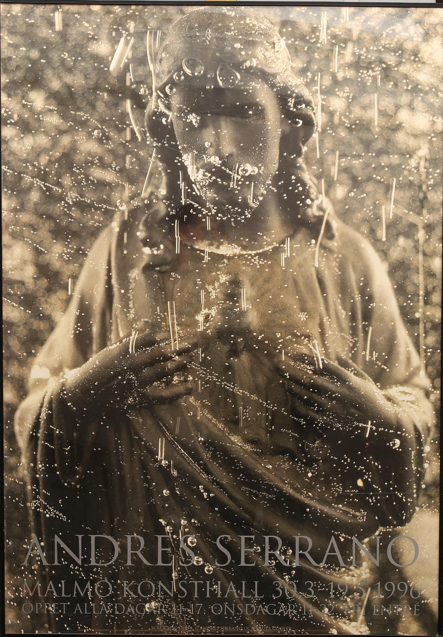 ANDRES SERRANO. Exhibition poster, Malmö Konsthall 196.