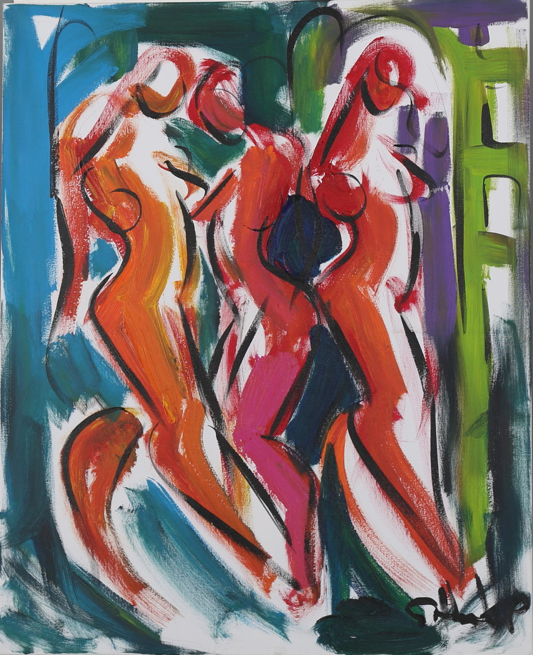 GÖRAN HAUSENKAMP. Modeller, akryl på duk, signerad G Hausekamp.