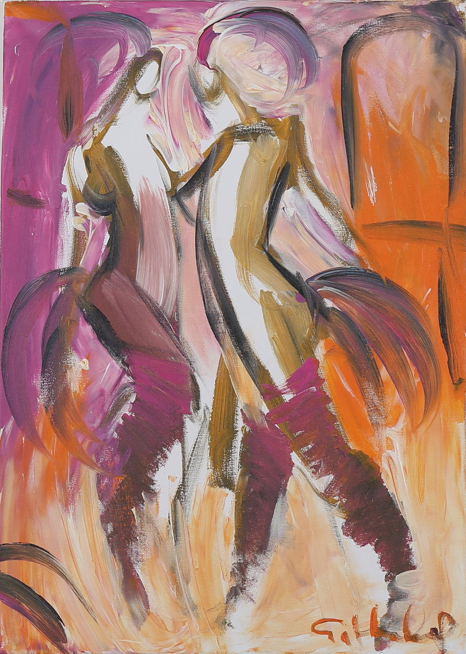 GÖRAN HAUSENKAMP. Modeller, akryl på duk, signerad G Hausekamp.