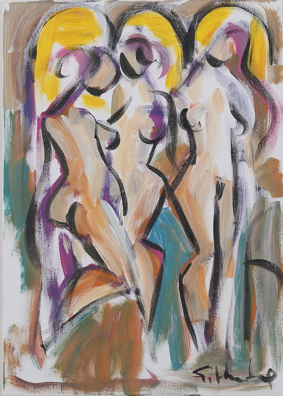 GÖRAN HAUSENKAMP. Modeller, akryl på duk, signerad G Hausekamp.