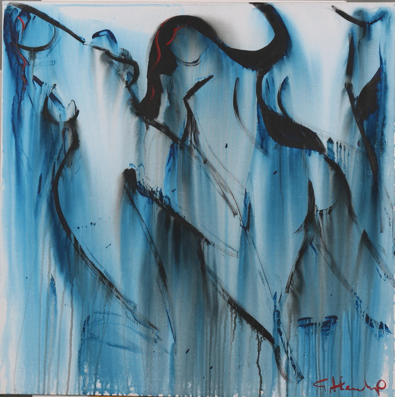 GÖRAN HAUSENKAMP. Modeller, akryl på duk, signerad G Hausekamp.