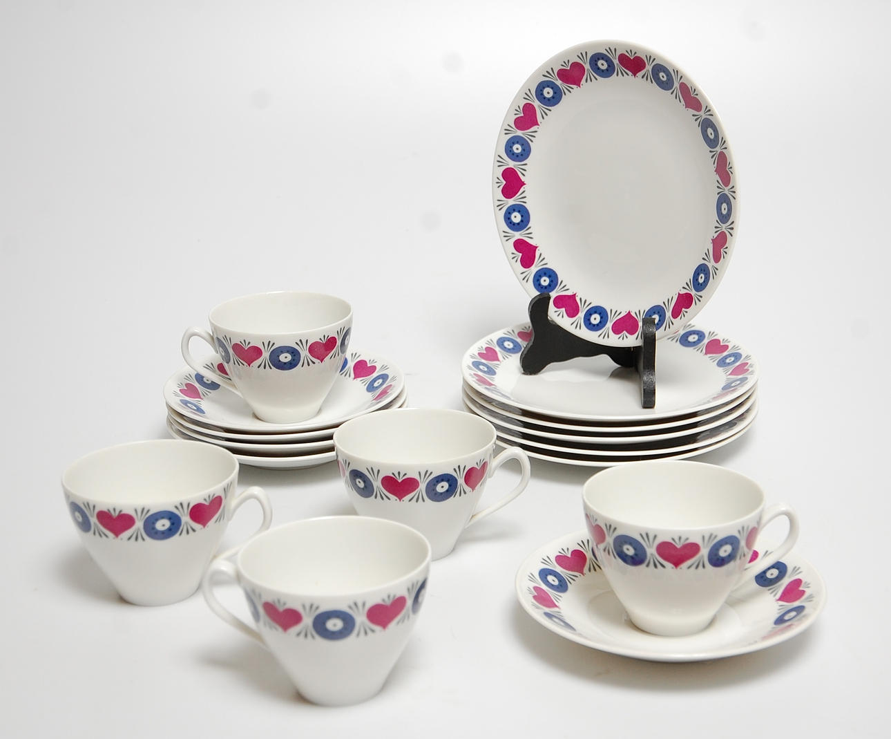 KAFFEKOPPAR, 16 delar " Silja " Rörstrand 1961-67.