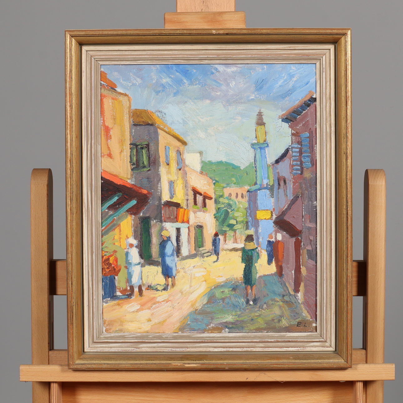 OIDENTIFIERAD KONSTNÄR. OLJA PÅ DUK, signerad E.L.
