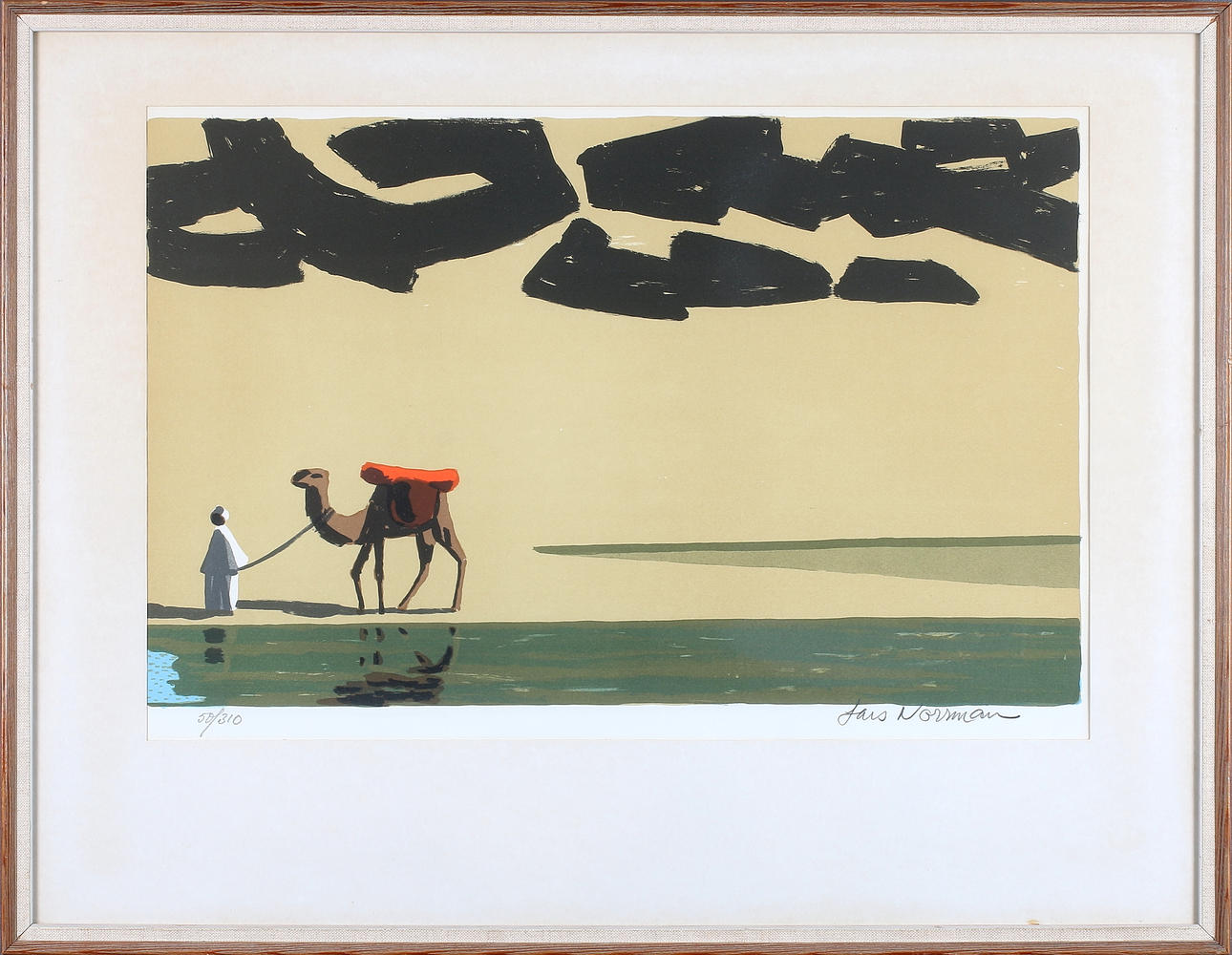 LARS NORRMAN. Ökenvandring, färglitografi, signerad och numrerad 50/310.