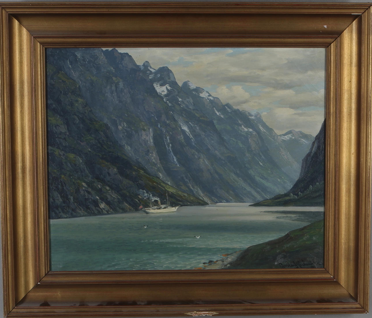 CONRAD SELMYHR. Motiv från Gudvangen, olja på duk, signerad.