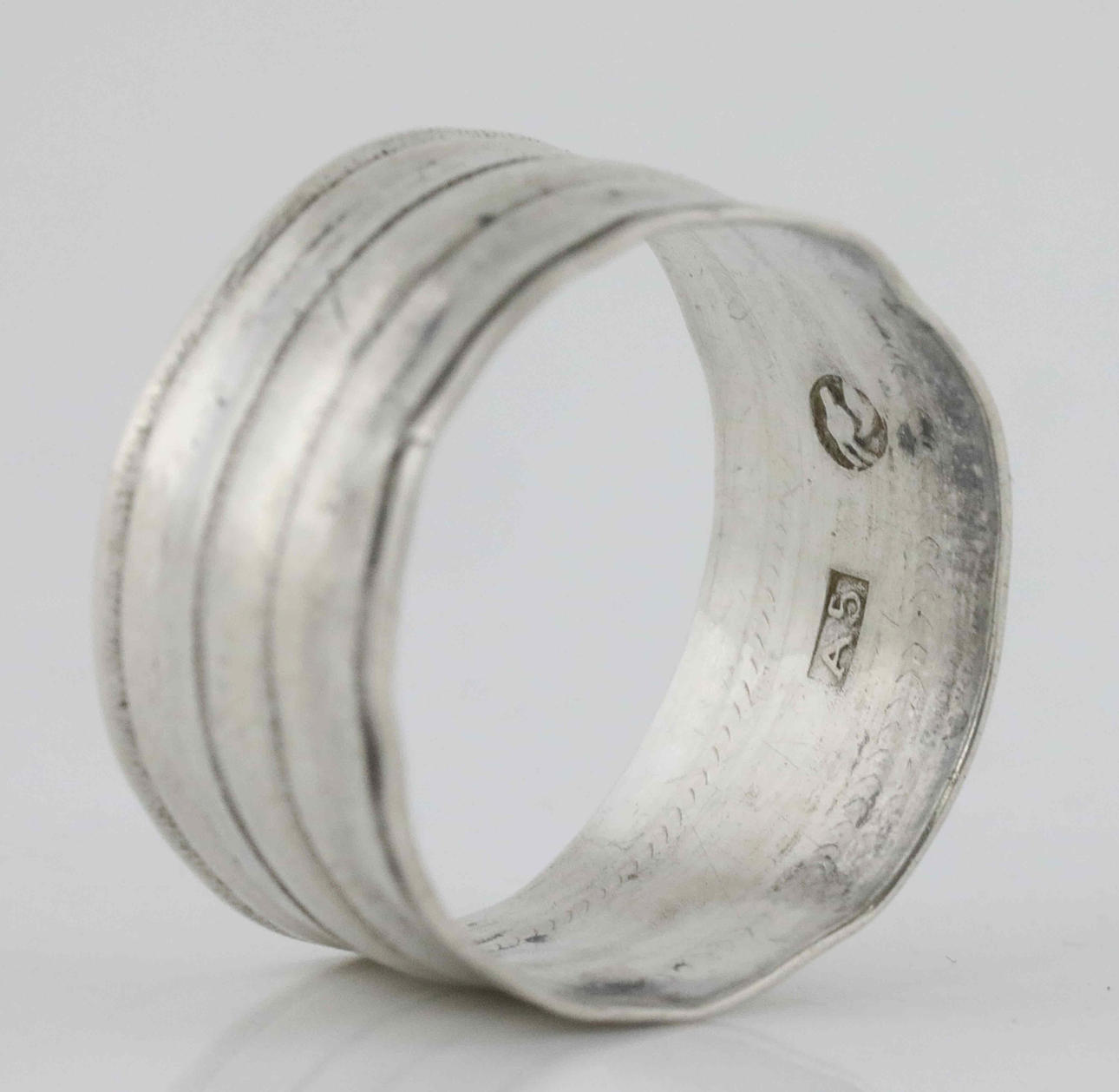 A wedding ring, silver wedding ring, silver, Hudiksvall, 1855.