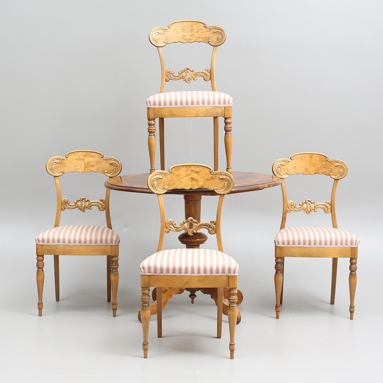 STOLAR, 4 st, Alsterbro möbelfabrik, samt PELARBORD.