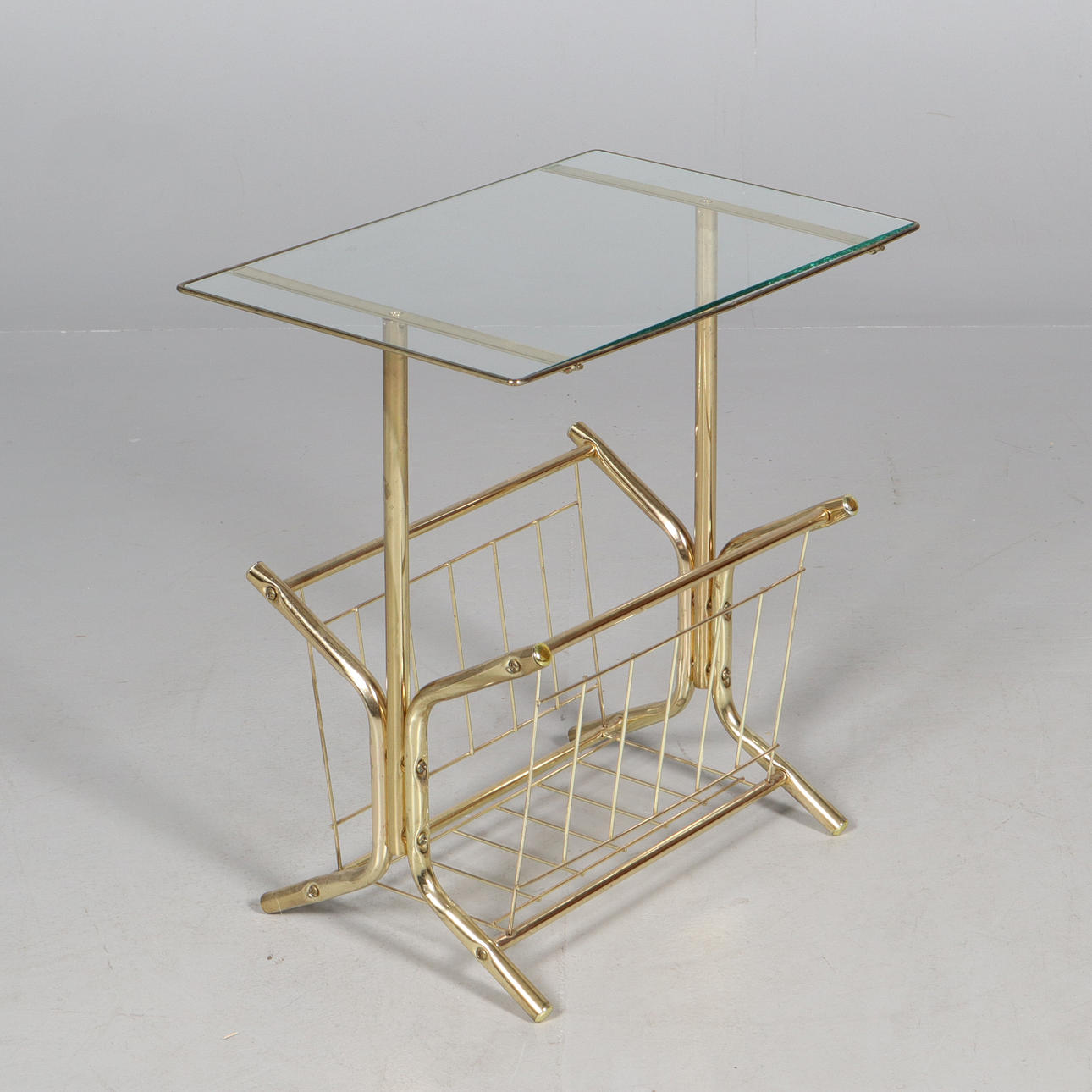 SIDOBORD, metall samt glas.