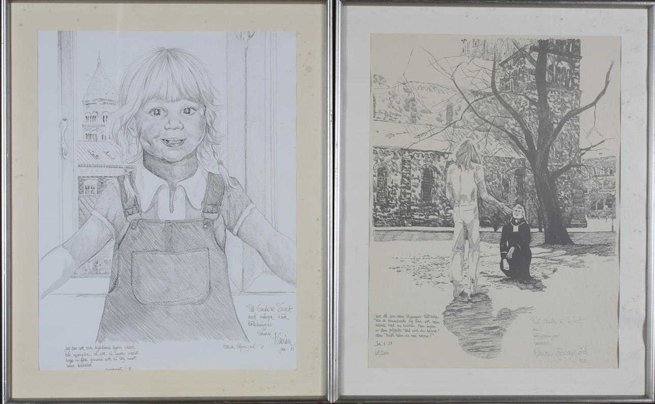MARIAN VÄPNARGÅRD. Grafiska tryck, 2 st, signerade.
