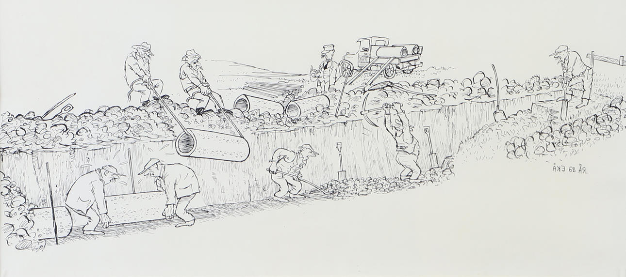 ÅKE SJÖSTRAND. Rörarbete, tryck.