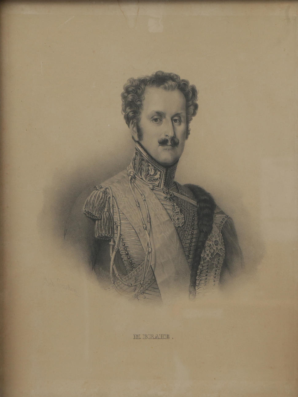 GRAFISKT TRYCK, föreställande M Brahe, 1800-tal.