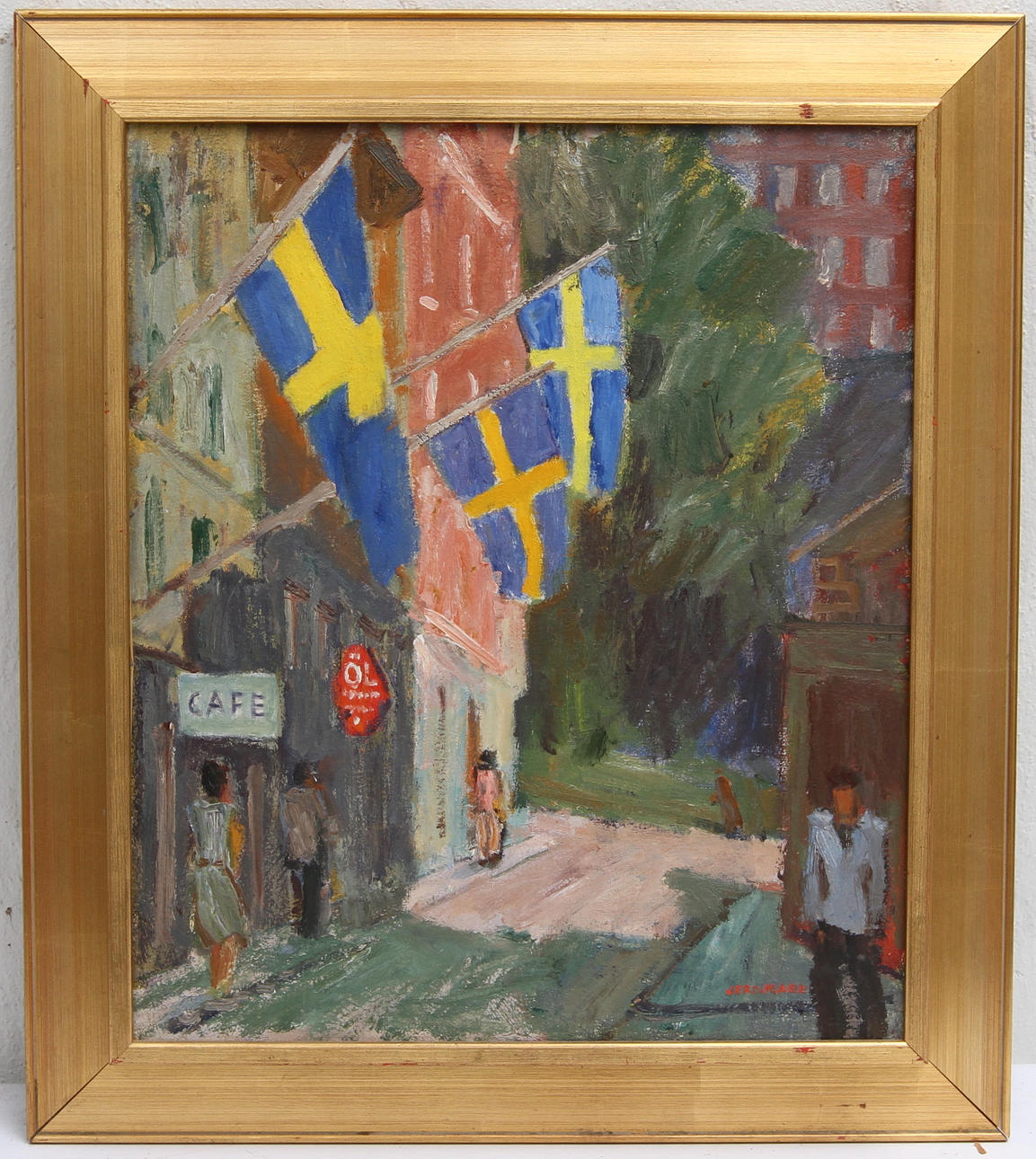 SIGGE JERNMARK. " 6 Juni". Olja på pannå, signerad.