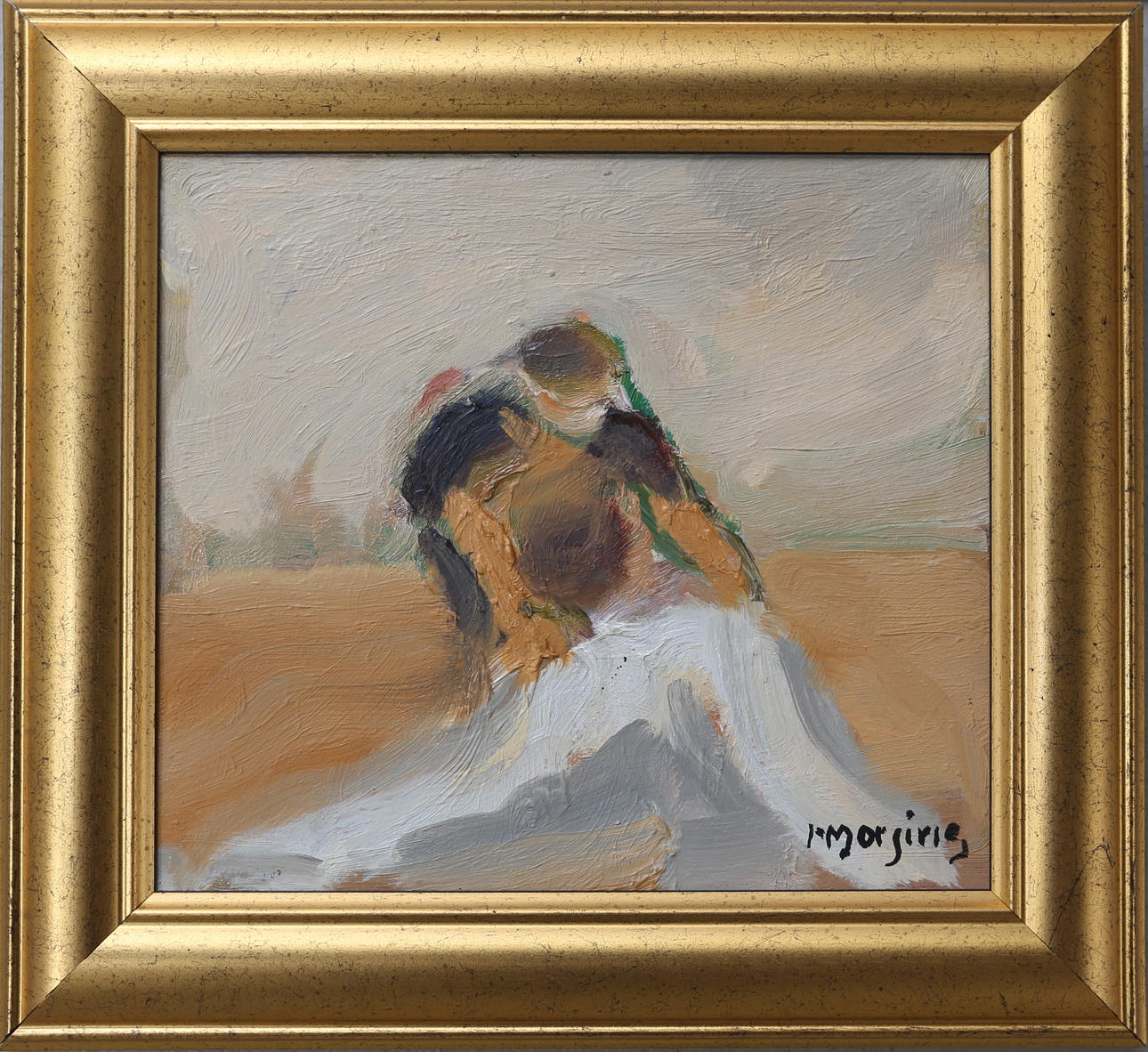 IVAR MORSING. Figurmotiv, olja på pannå, signerad.