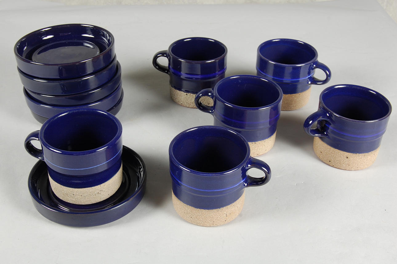 TEKOPPAR, 12 delar, " Thomas blå " Thomas Hellström, Nittsjö, 1960-tal.