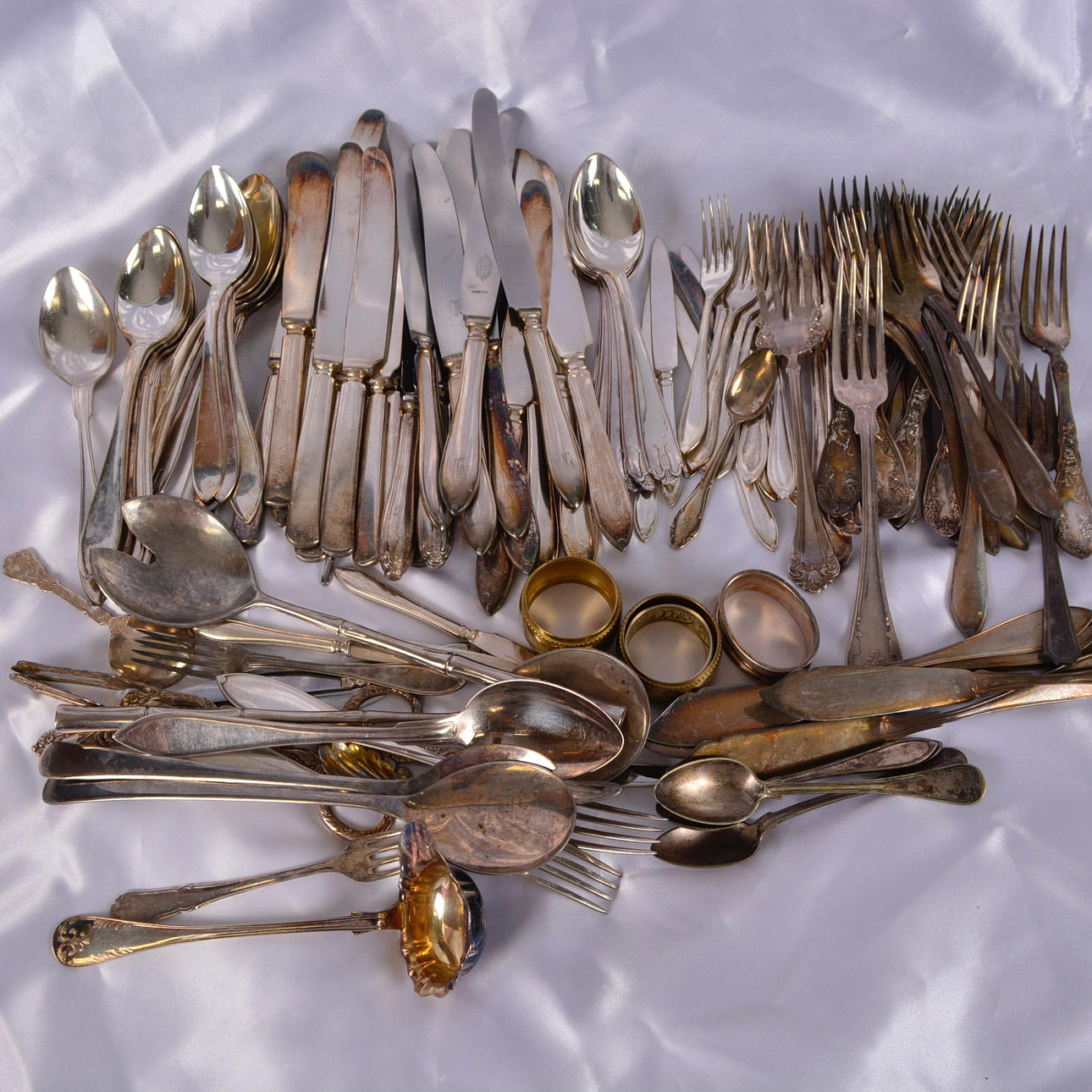 A LARGE BATCH OF NICKEL SILVER, 20th century. Silver & Metals - Silver ...