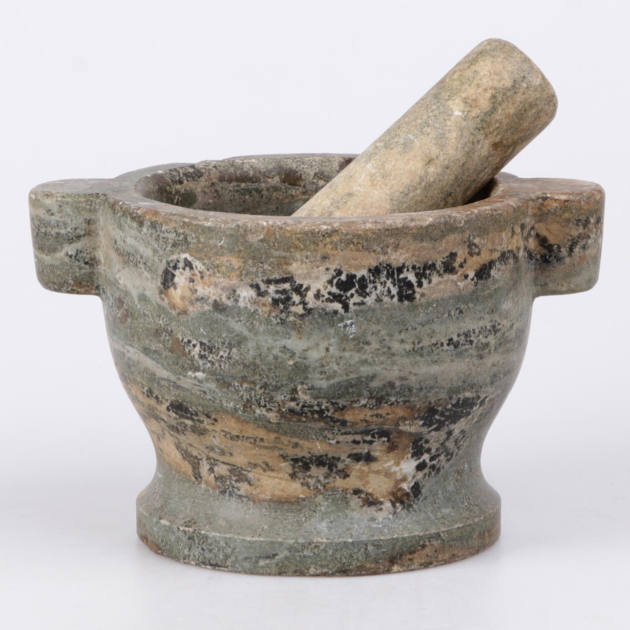 MORTEL, med stöt, sten, 1800/1900-tal.