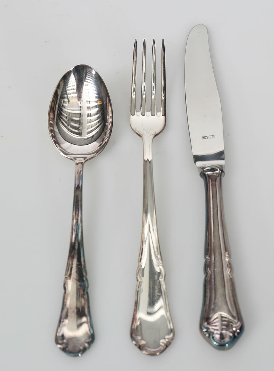 BESTICK, nysilver, "Rådhus", 36 delar, 1900-talets andra hälft.