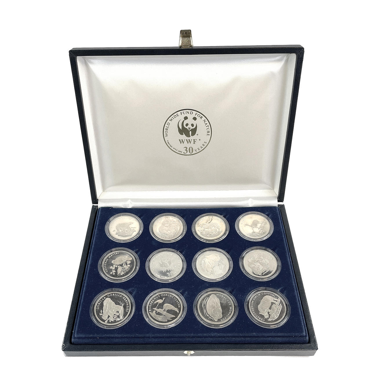 COLLECTOR COINS, 12 pcs, silver, WWF 30 years.