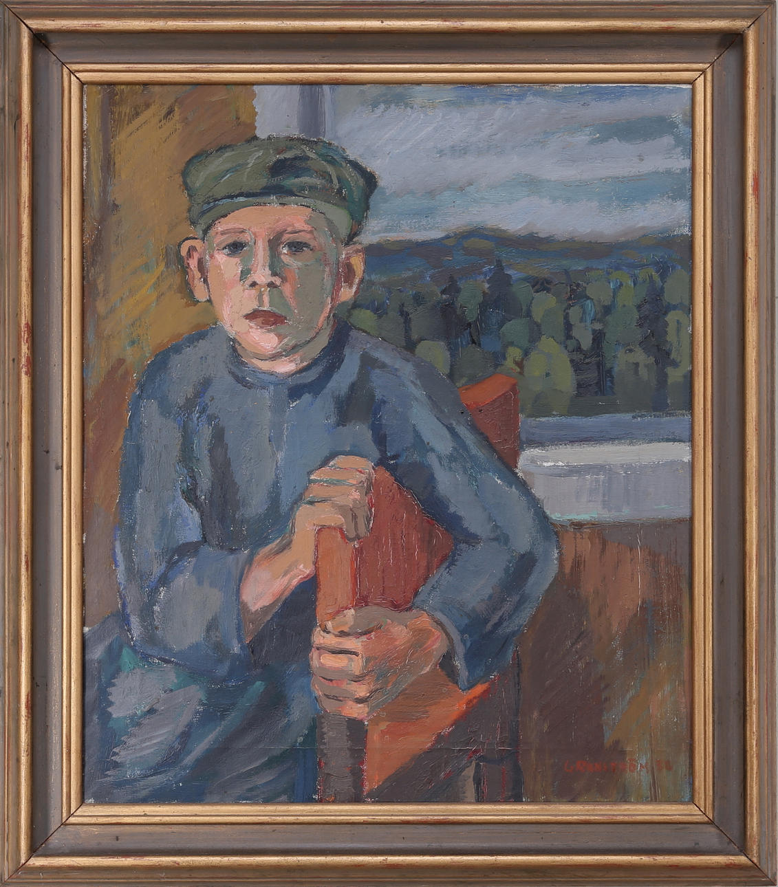 GÖSTA GRANSTRÖM. Porträtt, olja på duk, signerad och daterad -38.