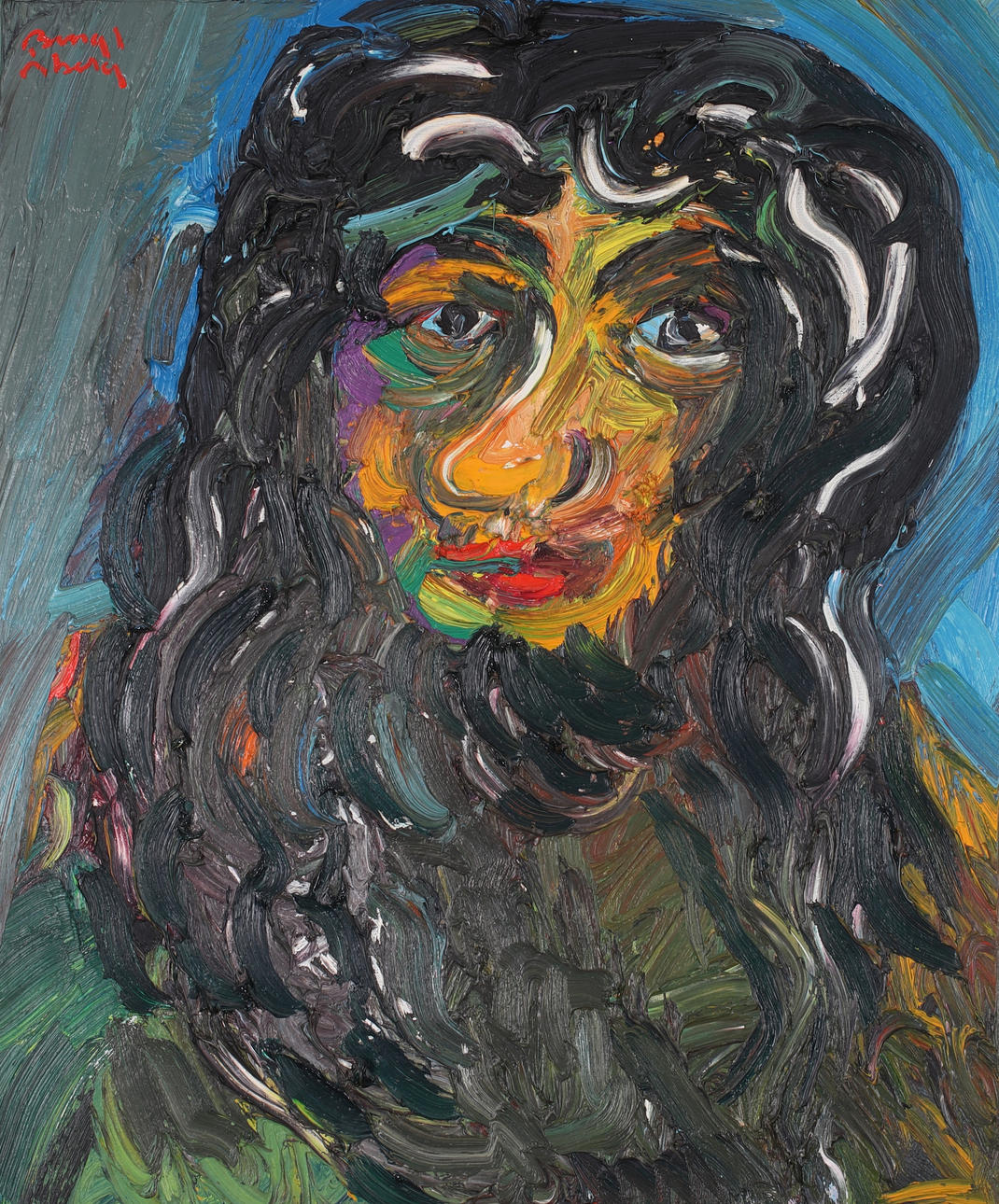 BENGT ÅBERG. Portrait, oil on canvas, signed.