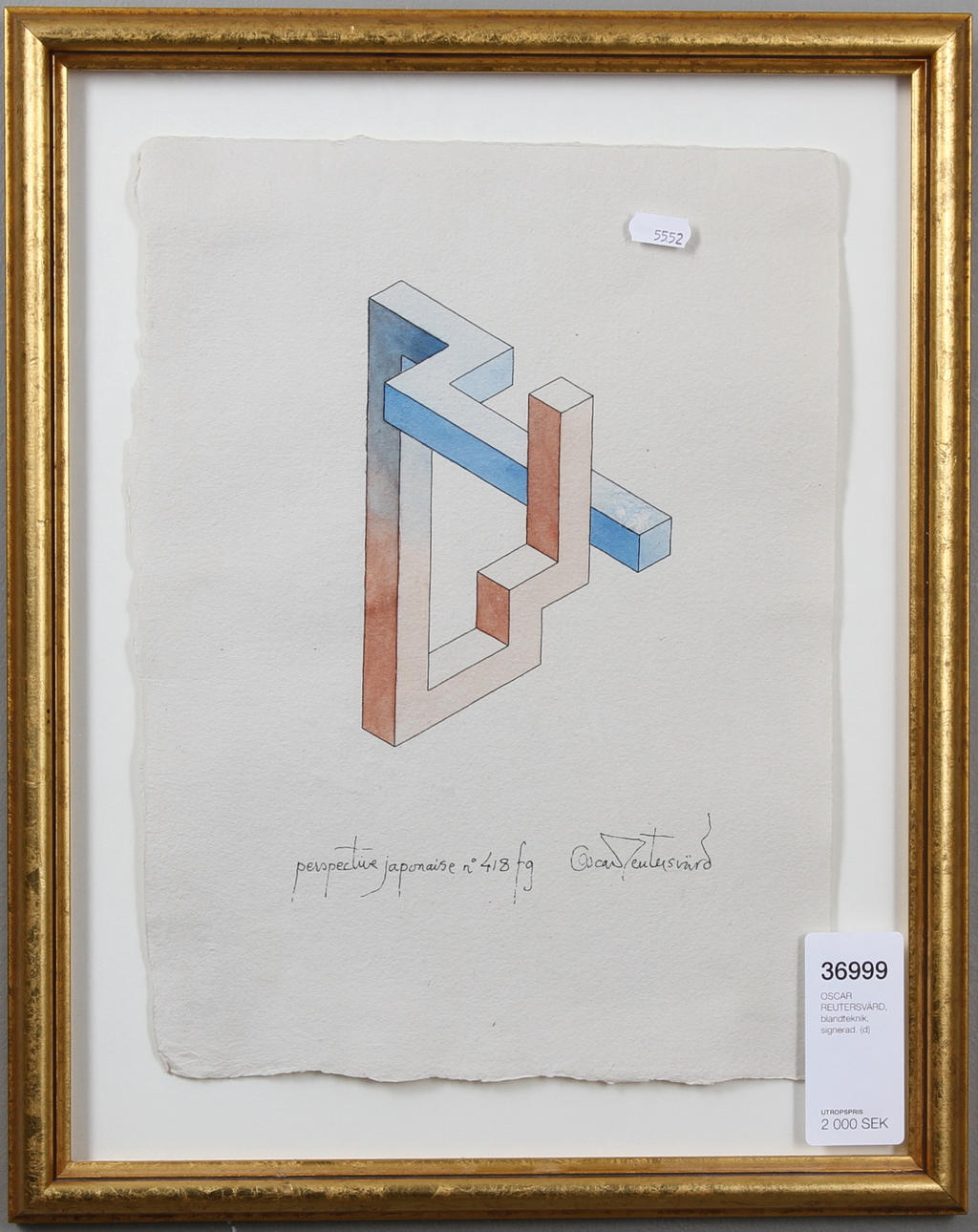 OSCAR REUTERSWÄRD, blandteknik, signerad.
