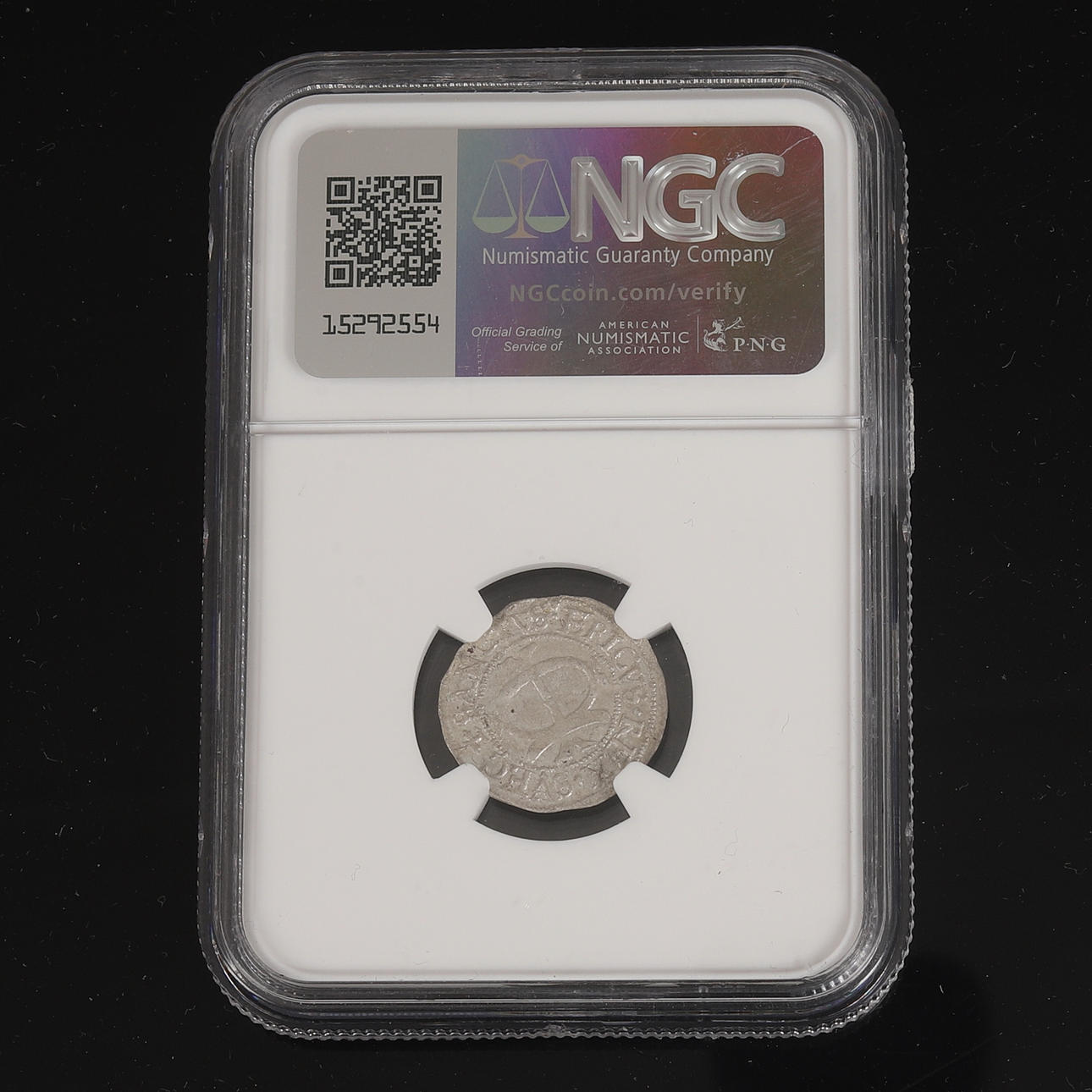 MYNT, 1 Örtug, 1589, Uppsala, NGC-certifierad.