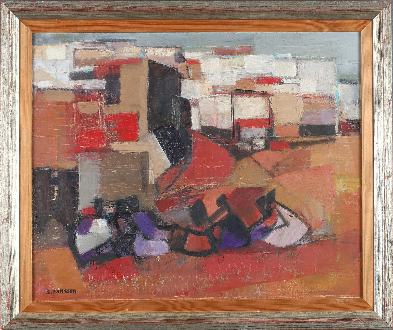 BRITA HANSSON. Sydländsk figurscen, olja på duk, signerad.