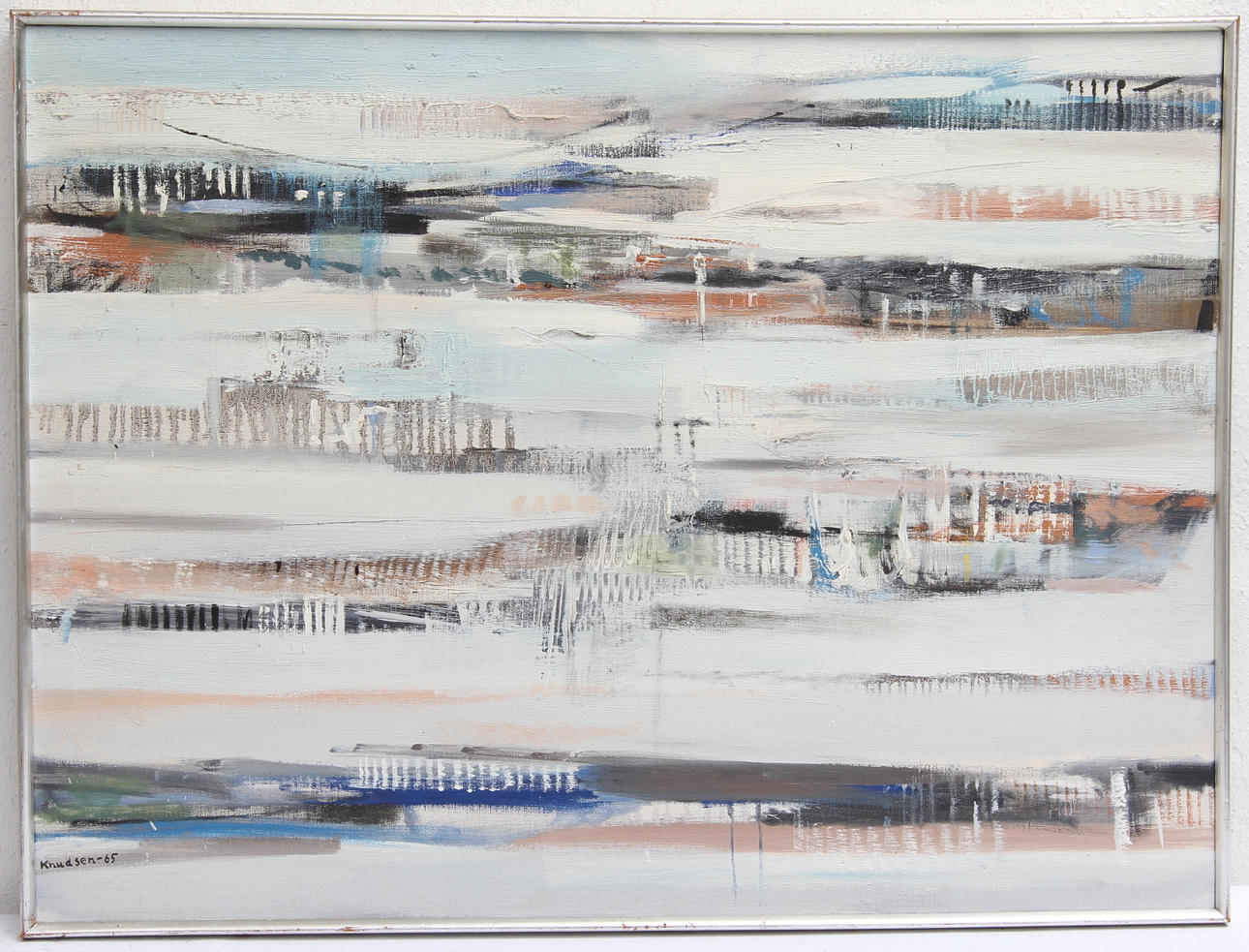 LEIF KNUDSEN. Olja på duk. "Kust efter kust". Signared -65.