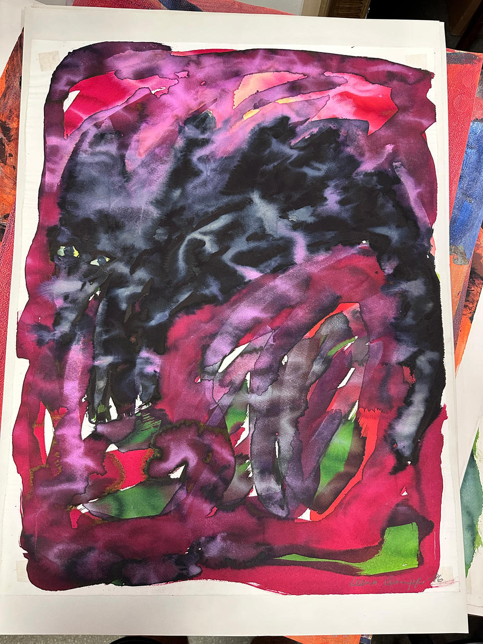 OIDENTIFIERAD KONSTNÄR. Akvarell på papp.