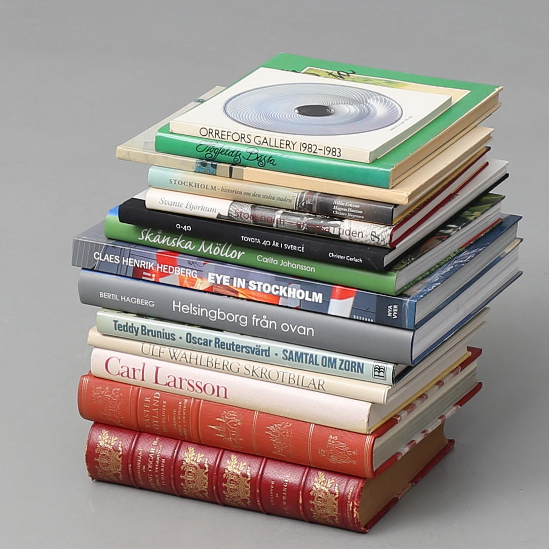 PARTI BÖCKER, 14 st, bl a "Samtal om Zorn", Teddy Brunius och Oscar Reutersvärd.