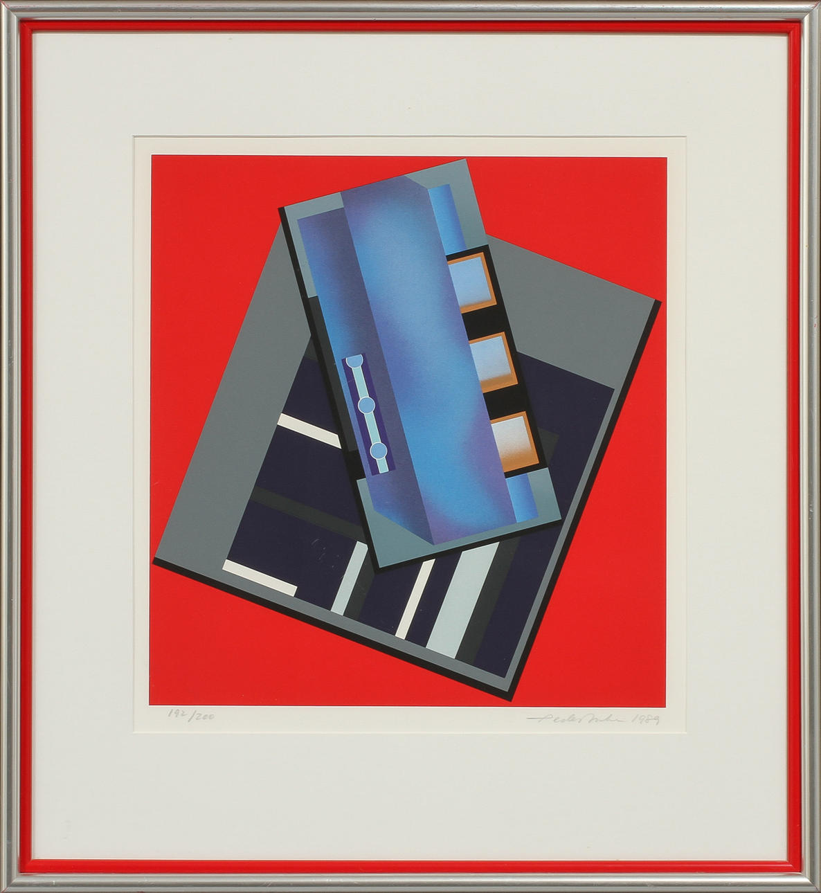 PEDER DUKE. Geometrisk komposition, färglitografi, signerad och numrerad 192/200.