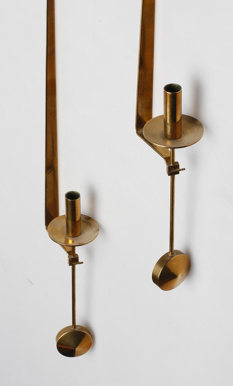 LAMPETTER, ett par, mässing, Skultuna, Pierre Forsell.