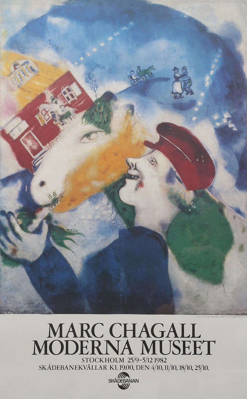 UTSTÄLLNINGSAFFISCH, efter Marc Chagall, Moderna Museet, 1982.