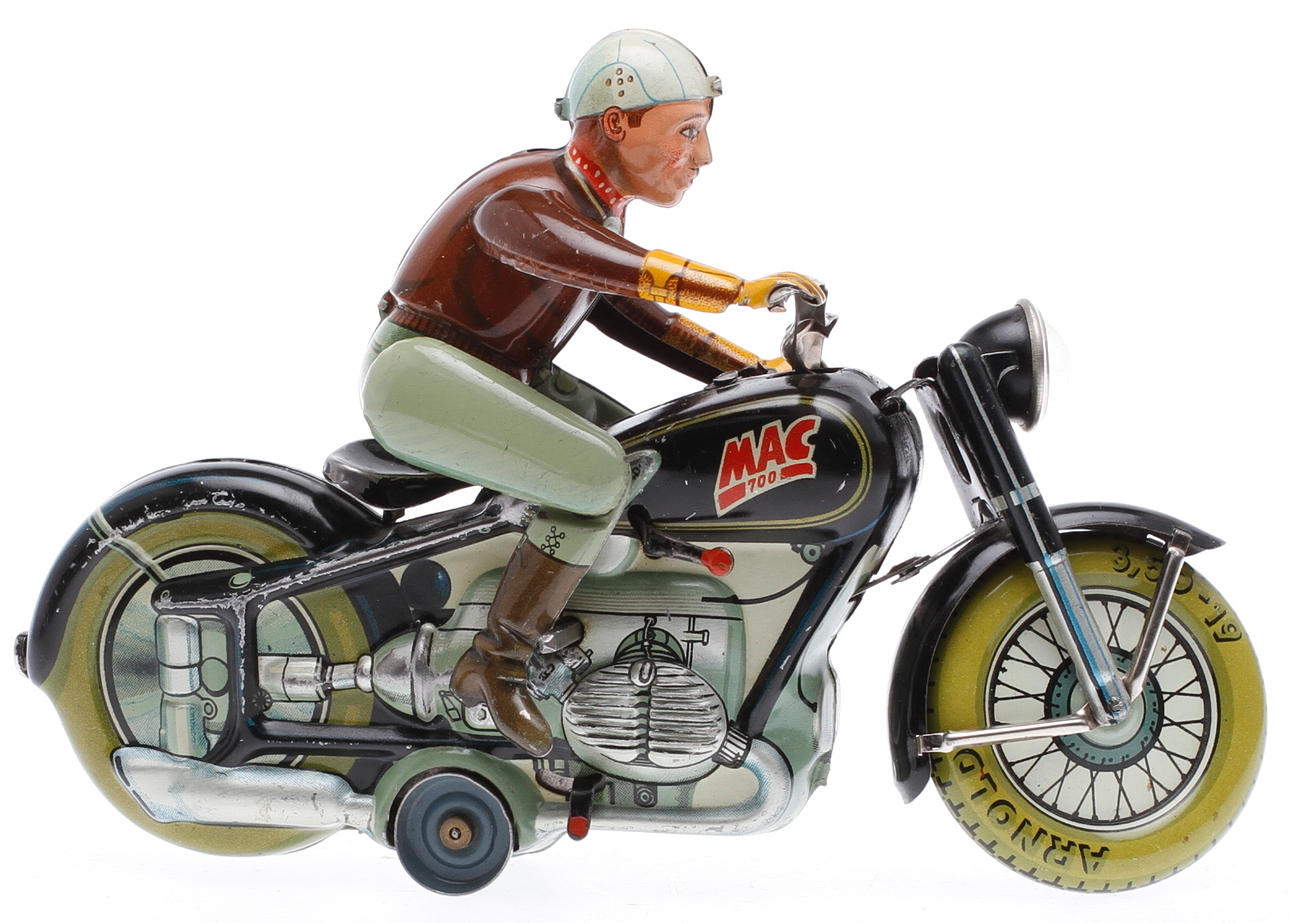 MOTORCYKEL, plåt, Arnold, Mac 700, 1900-talets mitt.