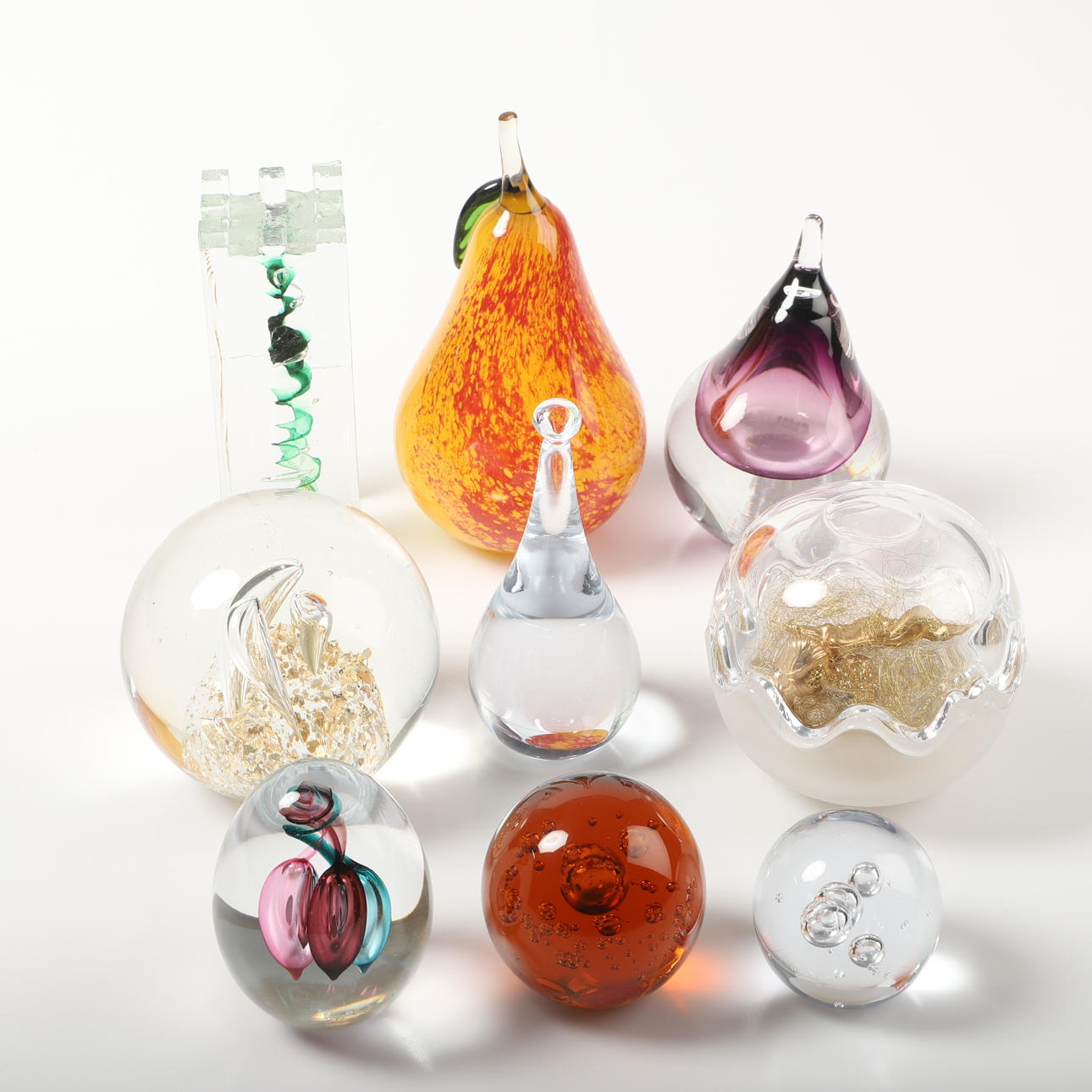 BREVPRESSAR M. M, 9 stycken, glas, 1900-tal.