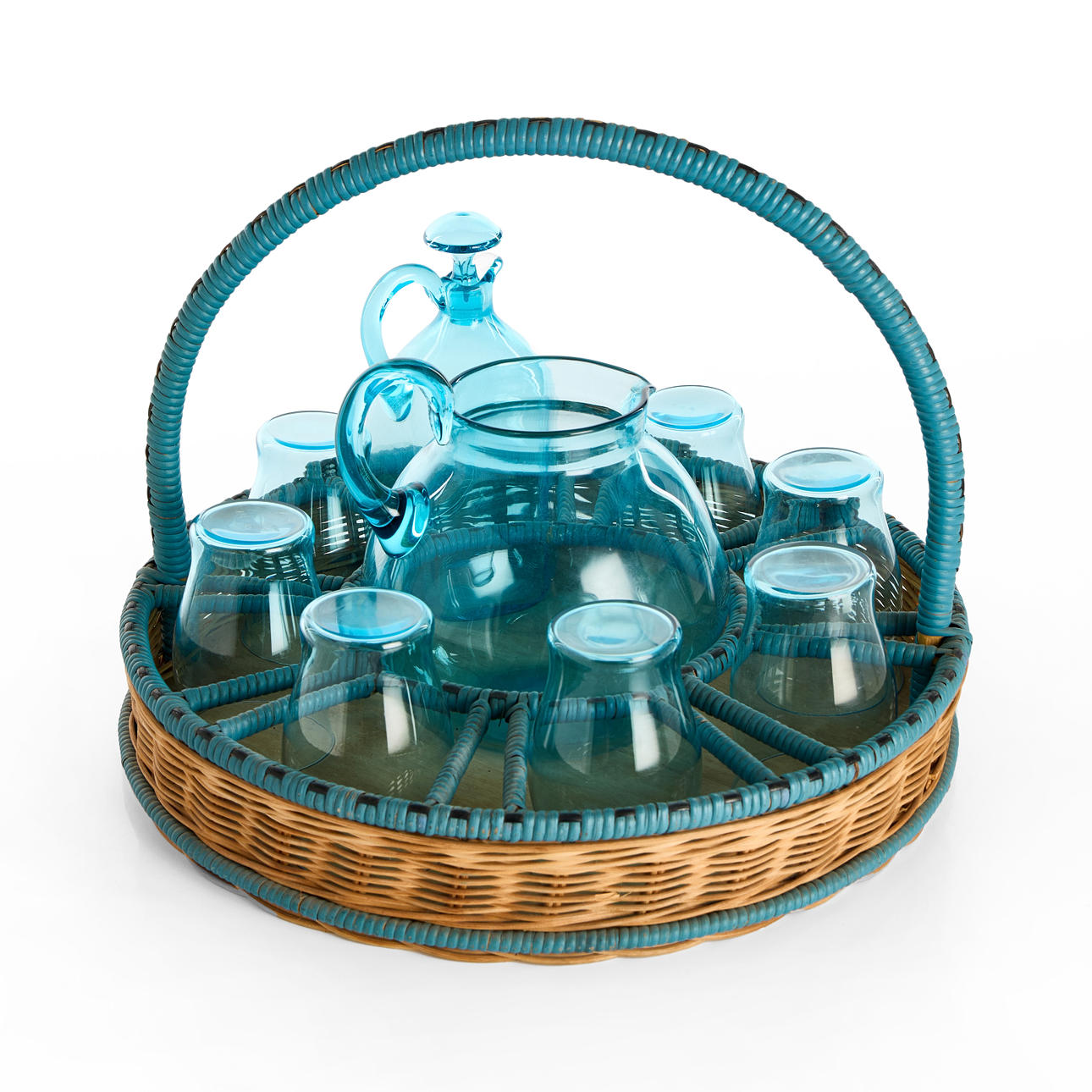 A 1940/50's GLASSWARE with tray.